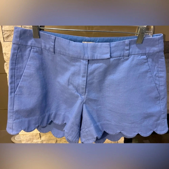 J Crew size 6 Scalloped light blue‎ shorts - Picture 1 of 6
